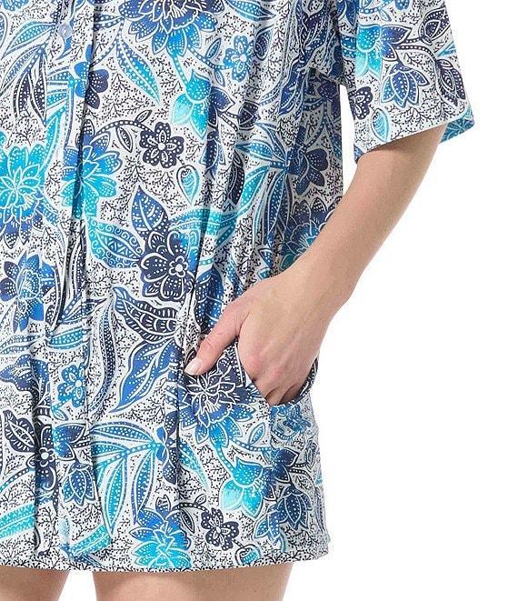 Beach House Samoan Floral Harper Button Front Shirt Swim Cover-Up Product Image