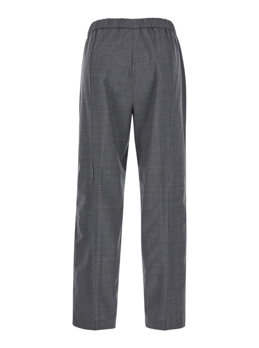 FABIANA FILIPPI Grey Pants With Elastic Waistband In Wool Blend Woman Product Image