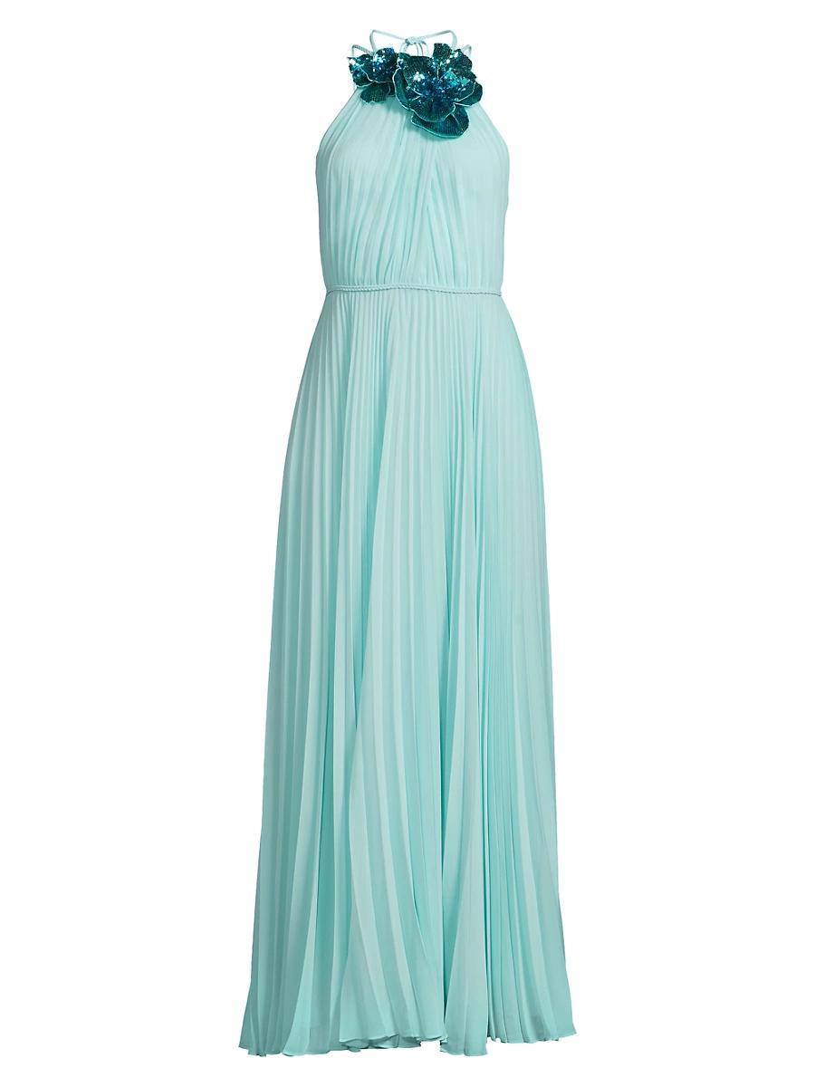 Womens Zo Sequined Floral Pleated Chiffon Maxi Dress Product Image