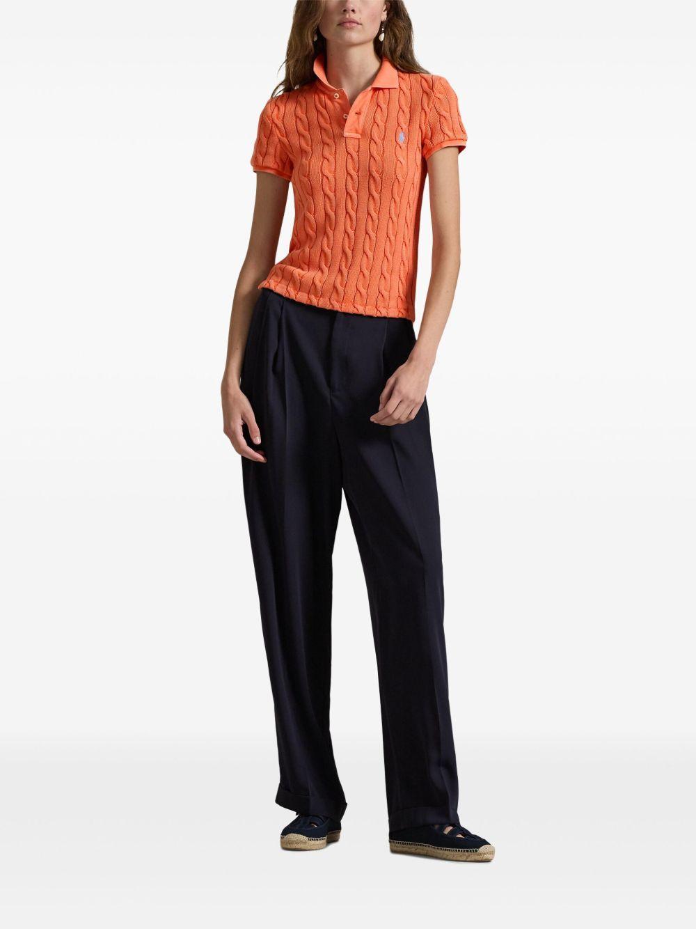 cable-knit polo shirt Product Image