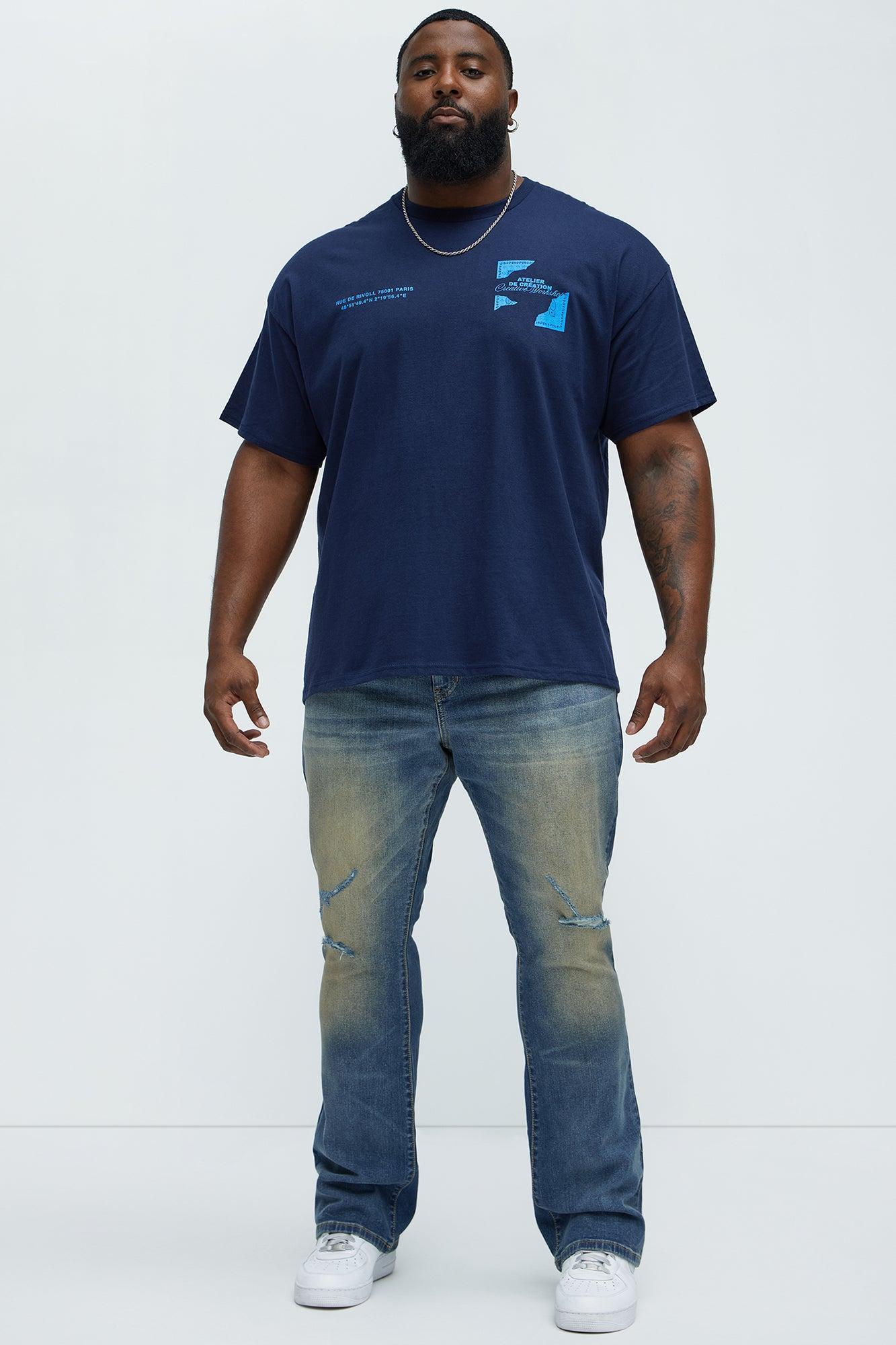 Arch Stacked Skinny Flare Jeans - Dark Wash Product Image