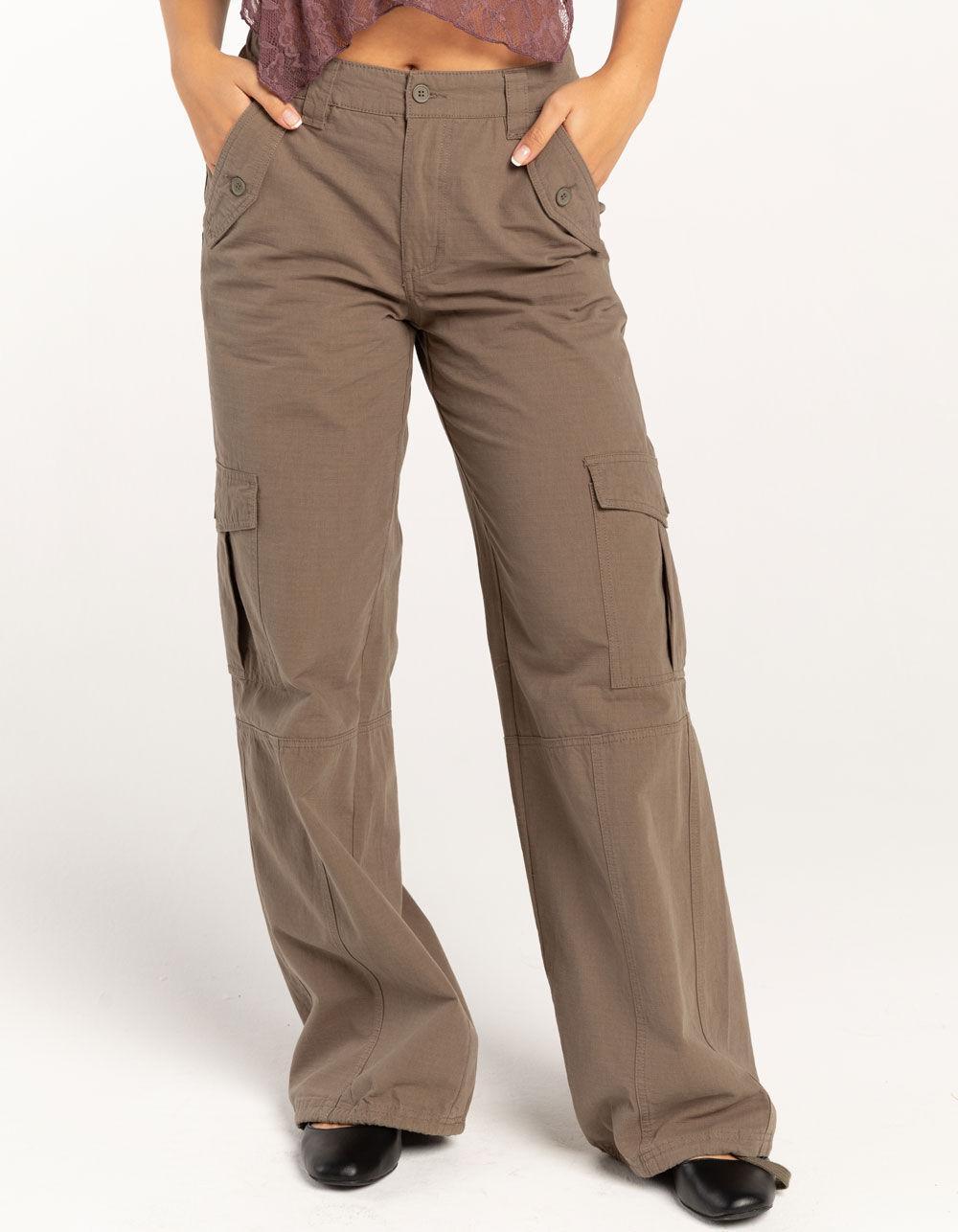 RSQ Womens Low Rise Ripstop Cargo Pants - TAUPE Product Image