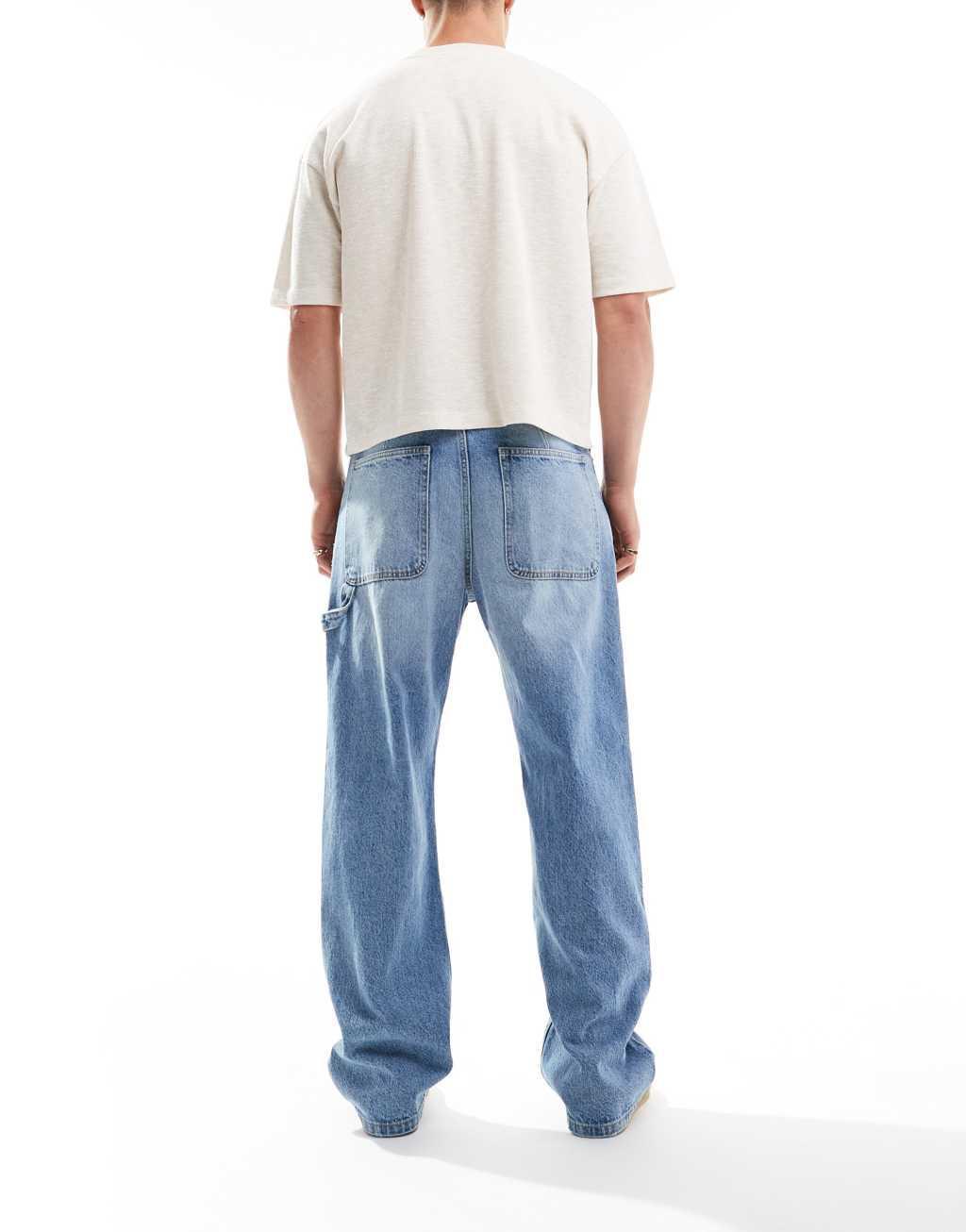 Bershka carpenter jeans in denim blue  Product Image