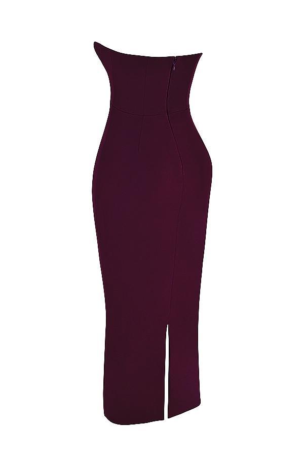 Lucia Grape Strapless Corset Maxi Dress Product Image