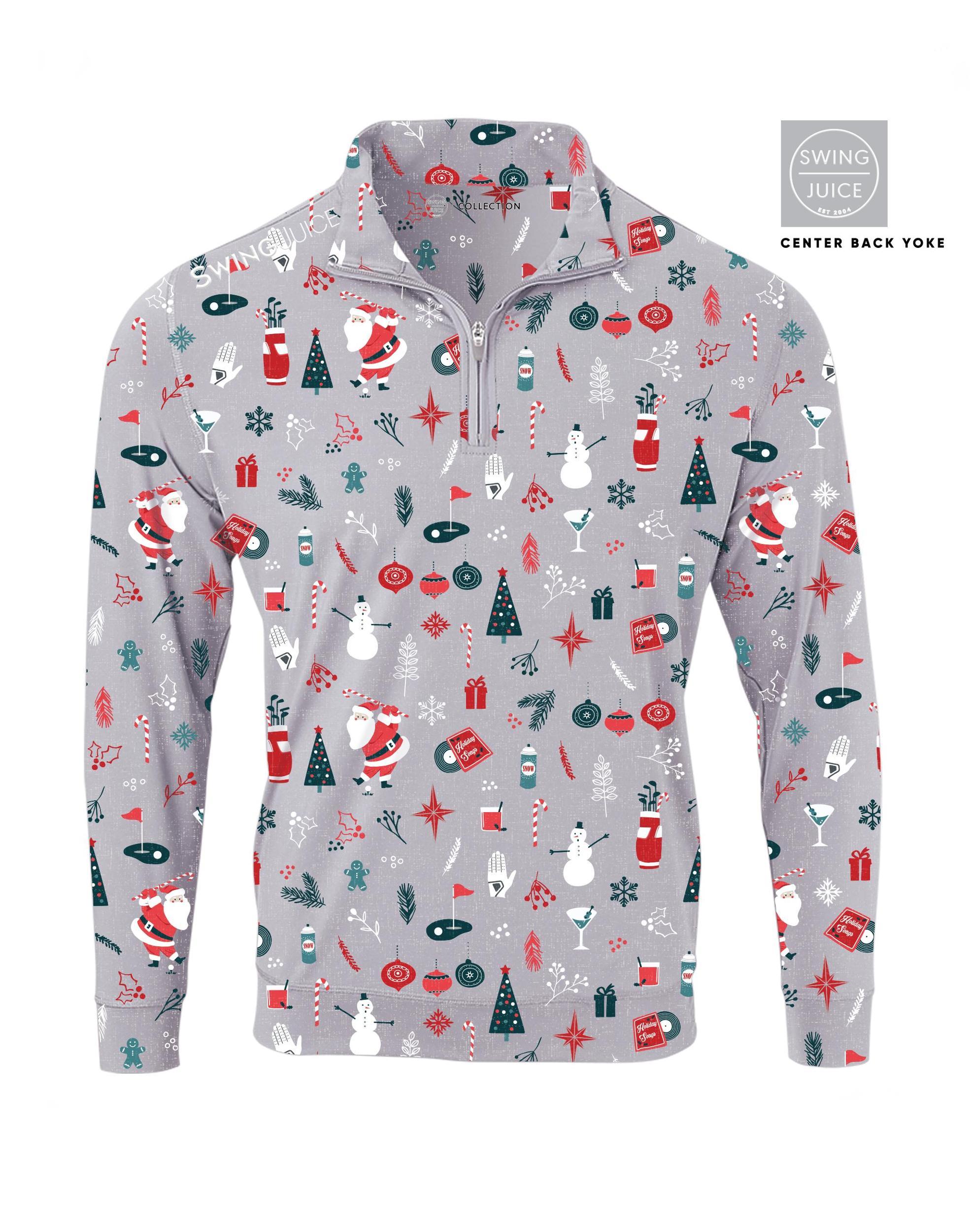 SwingJuice Golf Swingin' Retro Santa Men's Quarter Zip Product Image