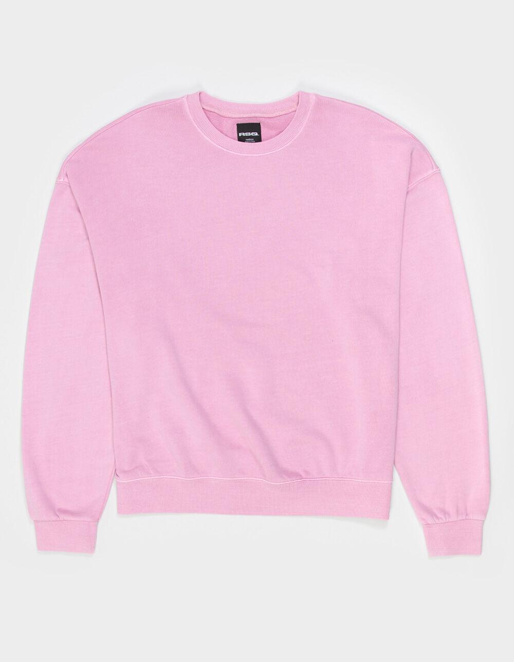 RSQ Mens Washed Oversized Crewneck Sweatshirt - PINK Product Image