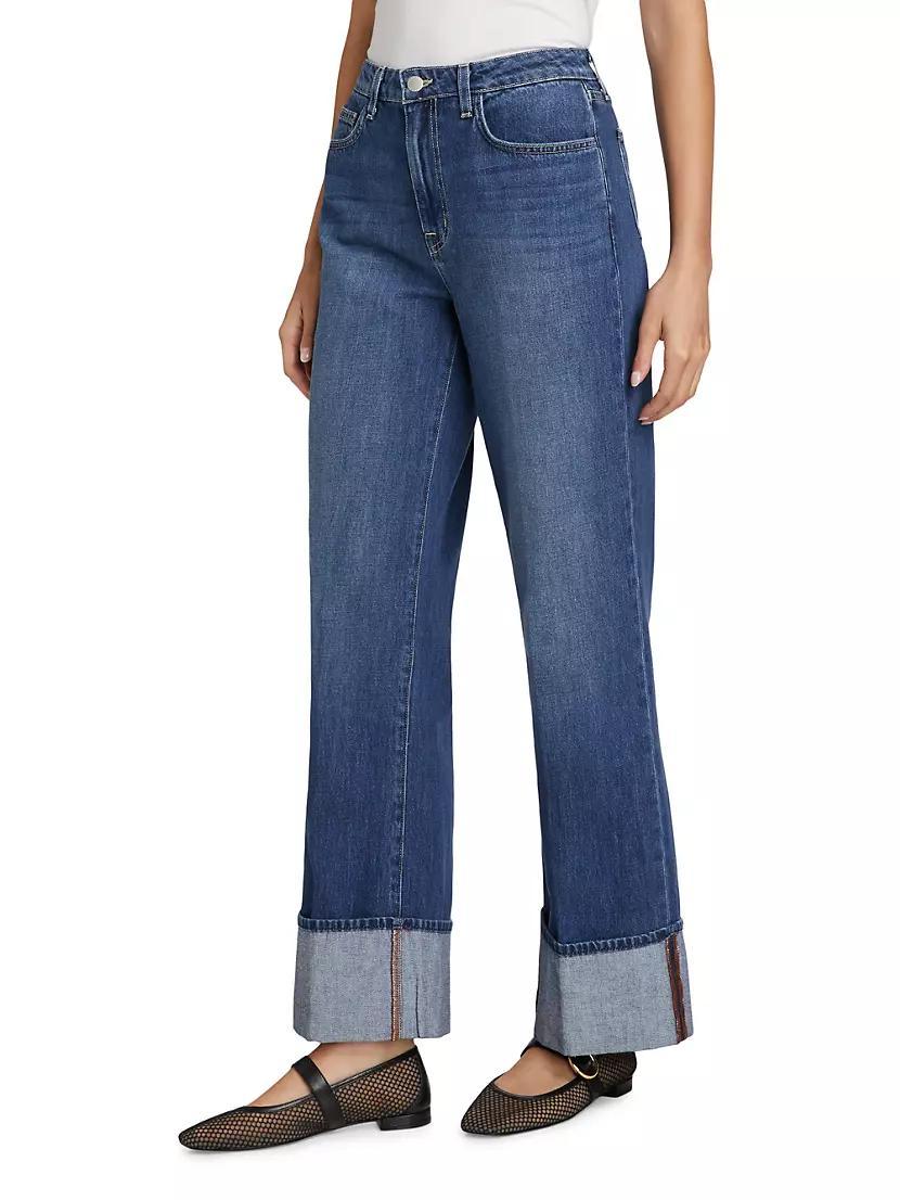 Miley High-Rise Cuffed Wide-Leg Jeans Product Image