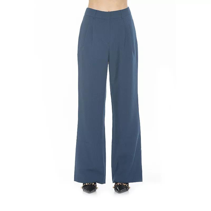 Women's ALEXIA ADMOR Ellie Wide Leg Pleated Pants, Size: 4, Halogen Blue Product Image