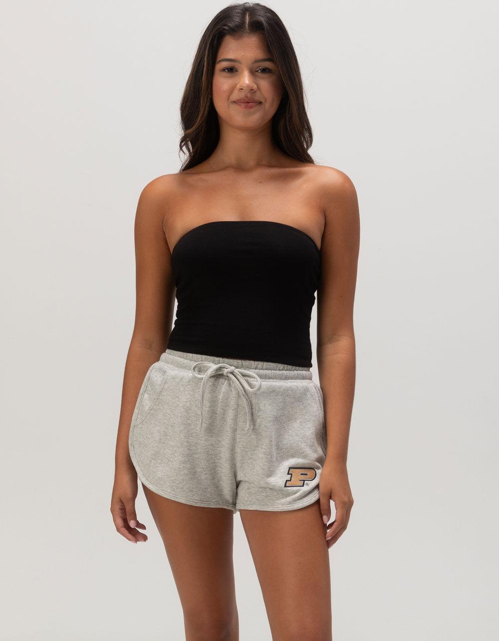 HYPE AND VICE Purdue University Womens Shorts - HEATHER GRAY Product Image