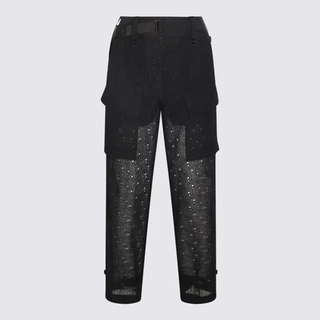 SACAI Logo Lace Straight-leg Cargo Pants In Black Product Image
