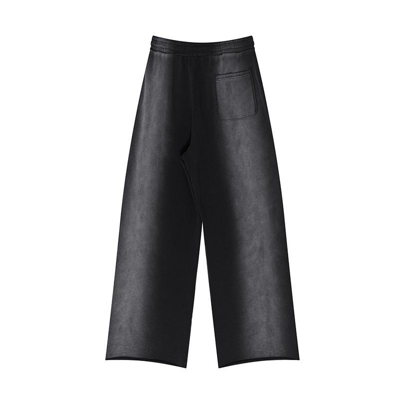 Vintage Washed Ragged-hem Wide-leg Sweatpants Product Image