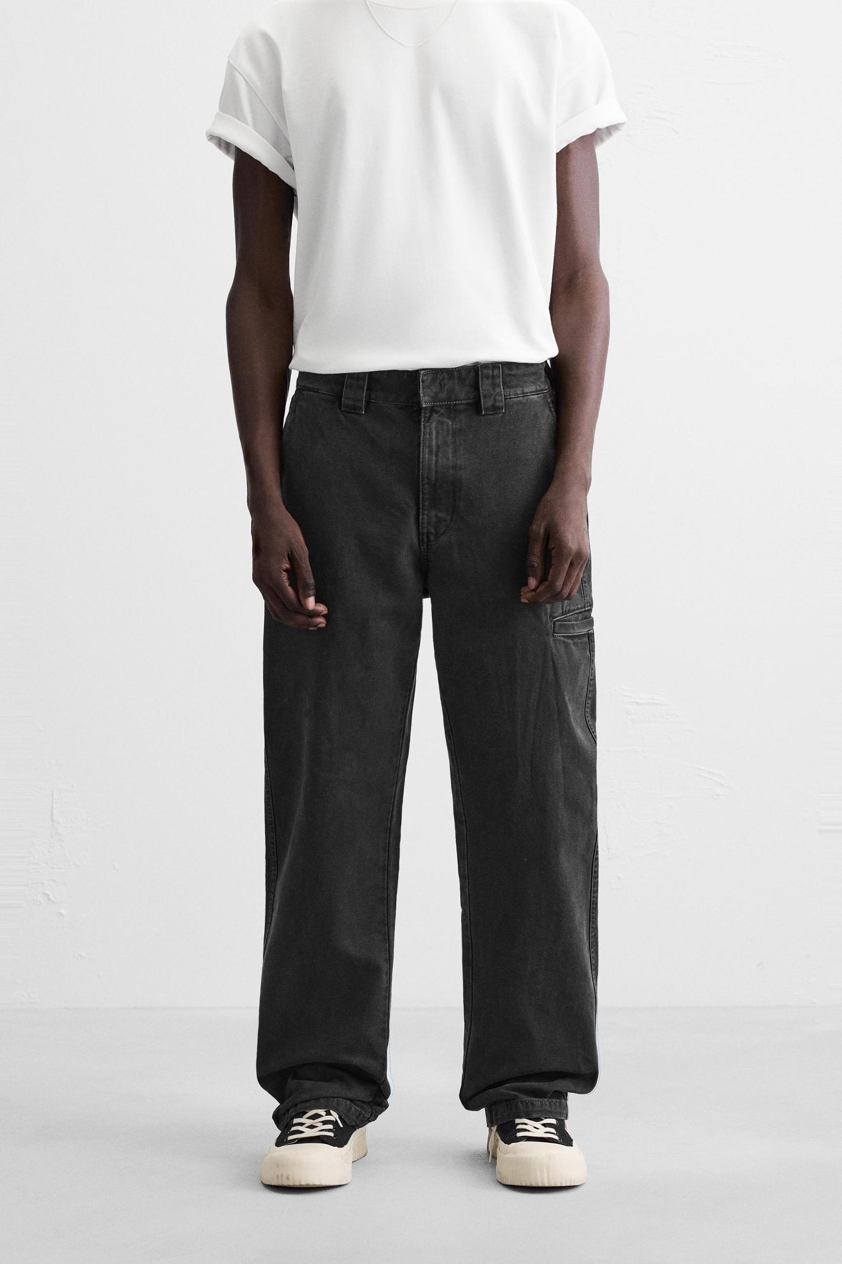 STRAIGHT LEG UTILITY JEANS Product Image