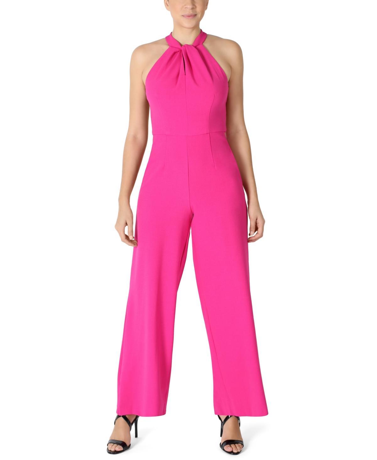 Julia Jordan Halter Twist Neck Sleeveless Pocketed Jumpsuit Product Image