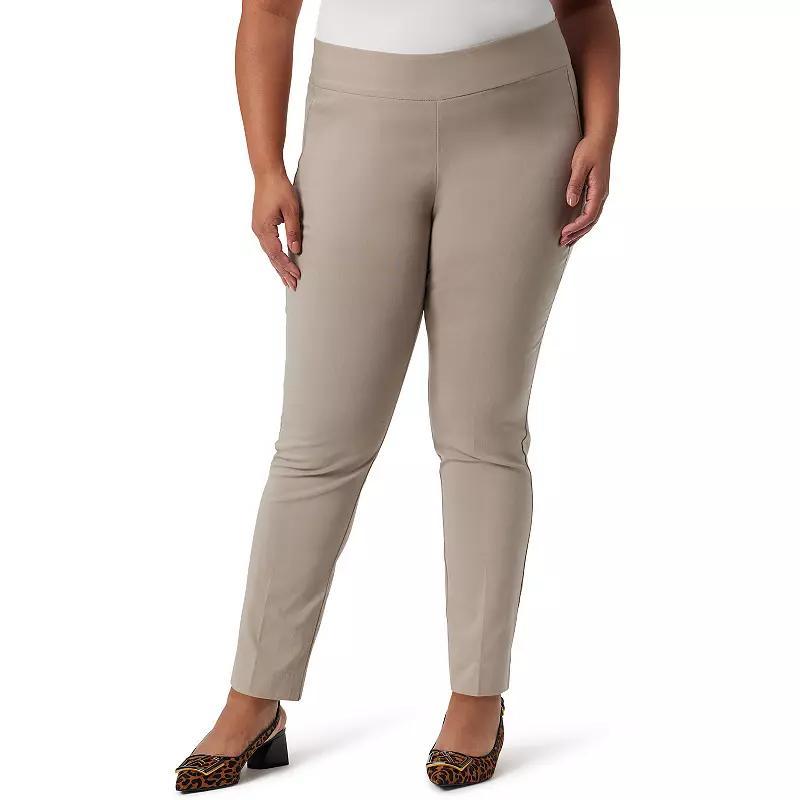 Plus Size Gloria Vanderbilt Pull-On Trouser Pants, Womens Grey Grey Product Image