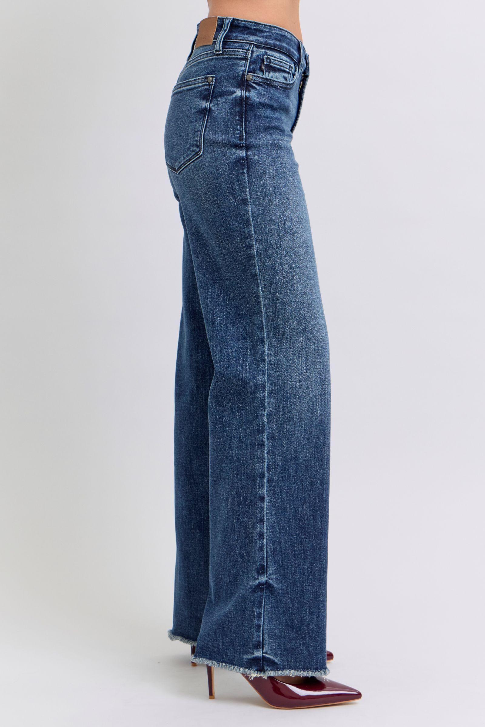 Judy Blue Raw Hem Mid Rise Jeans Product Image
