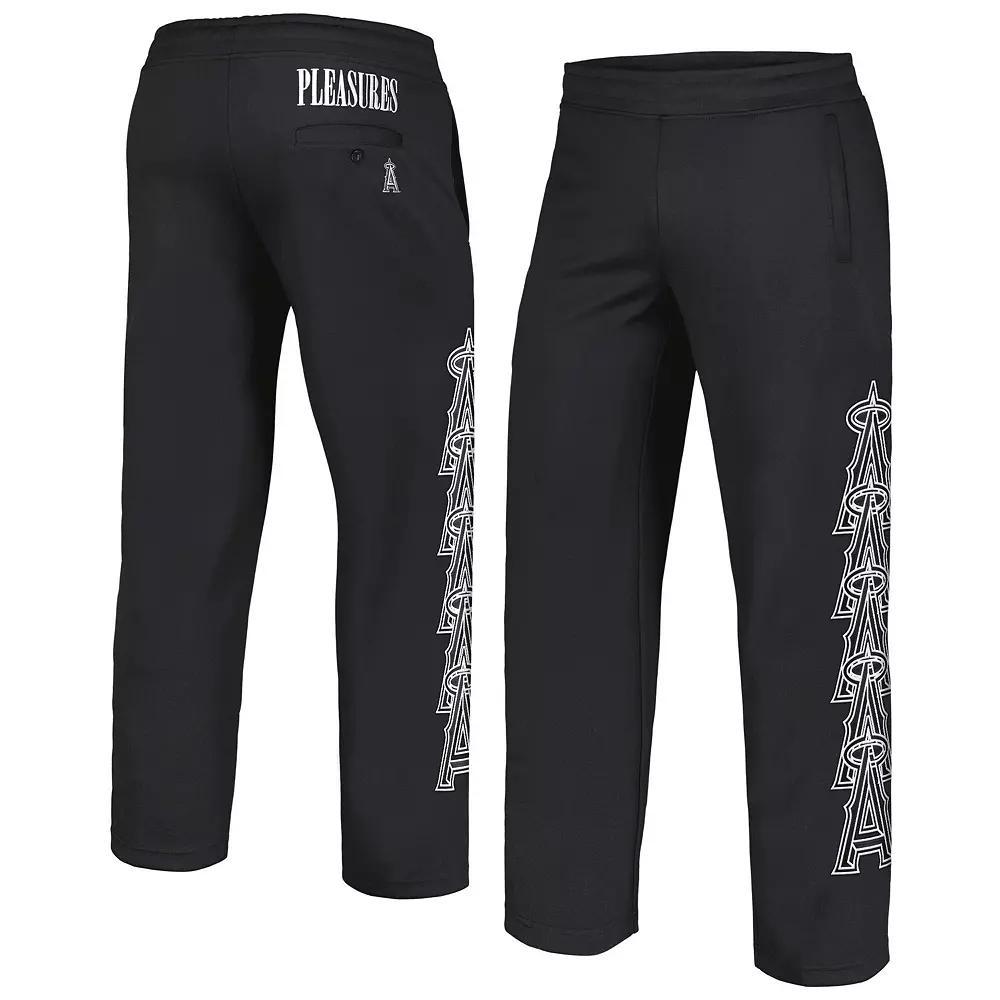 Men's Black Los Angeles Angels Pitcher Track Pants, Size: 2XL Product Image