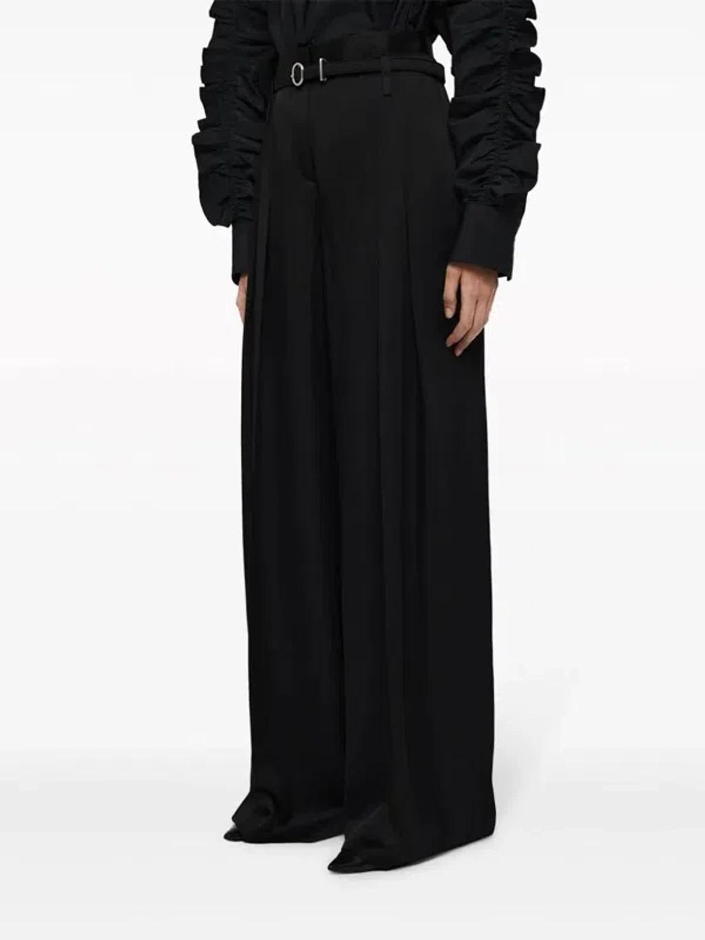 JIL SANDER Women Straight-leg Belted Trousers In 001 Black Product Image