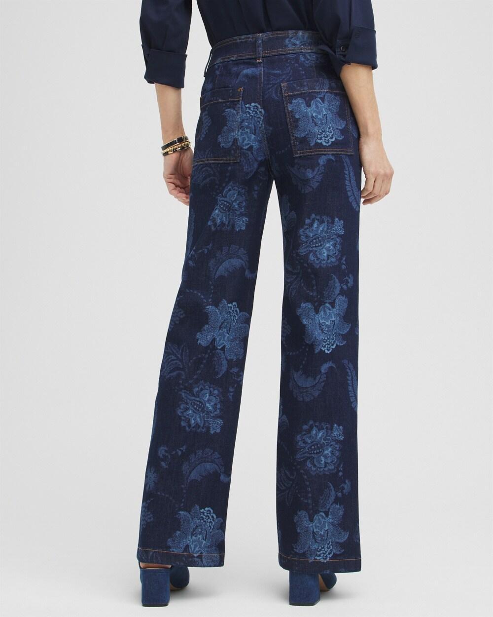 Floral Laser Print Trouser Jeans Product Image