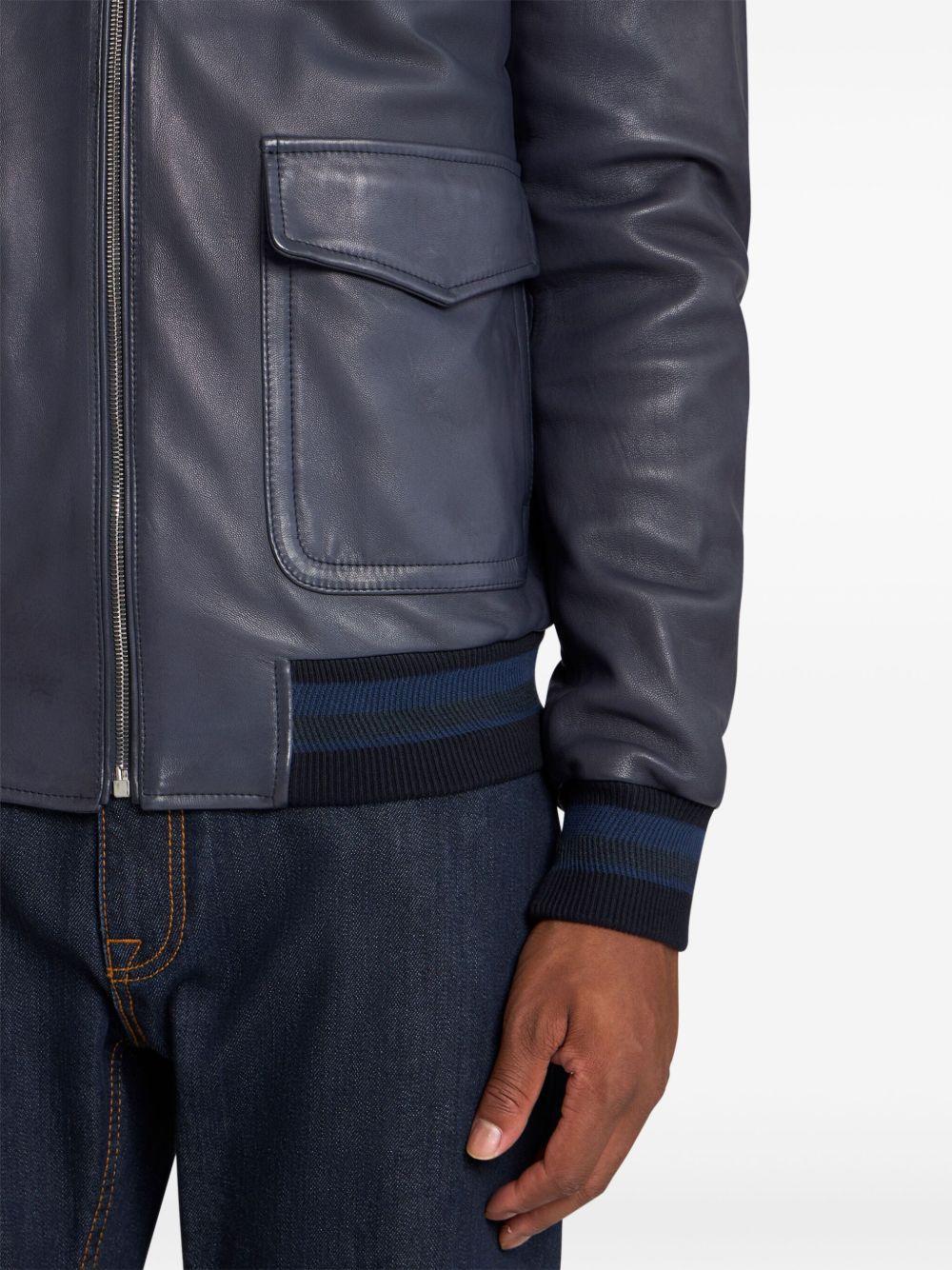 leather bomber jacket Product Image