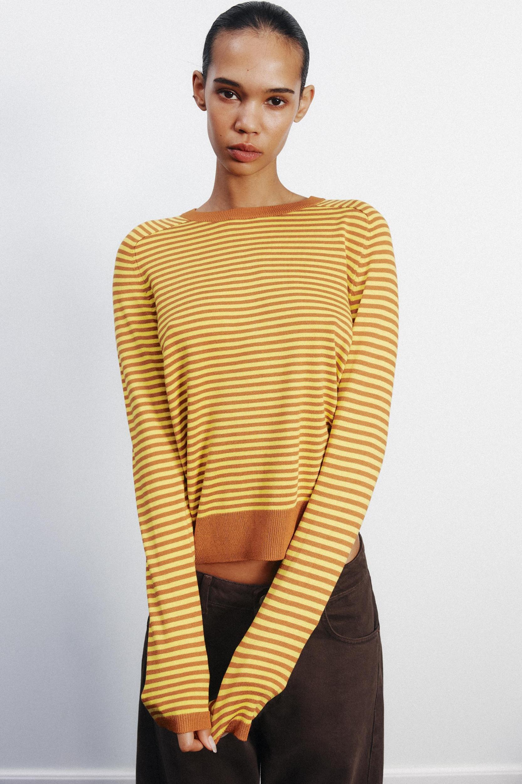 STRIPED KNIT SWEATER Product Image
