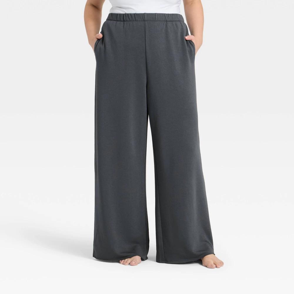 Women's French Terry Fleece Wide Leg Lounge Pants - Wild Fable™ Product Image