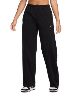 Nike Womens Sportswear Chill Mid-Rise French Terry Open-Hem Sweatpants Product Image