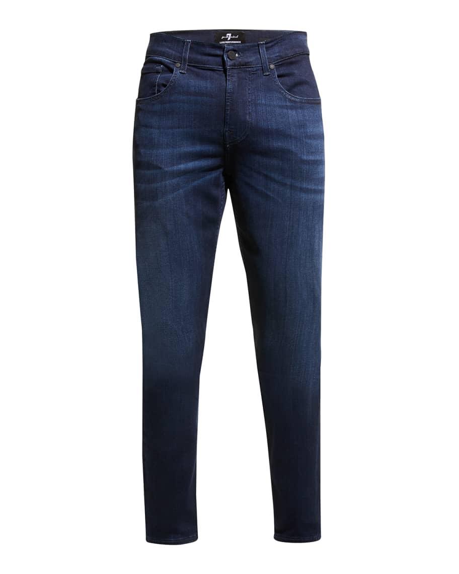 7 For All Mankind Luxe Performance Plus Slimmy Tapered Slim Fit Jeans in Mid Blue Product Image