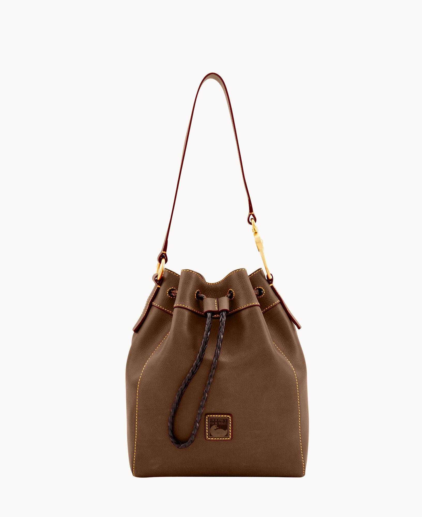 Dooney & Bourke Womens Florentine Hattie Drawstring Leather Shoulder Bag in Slate Product Image