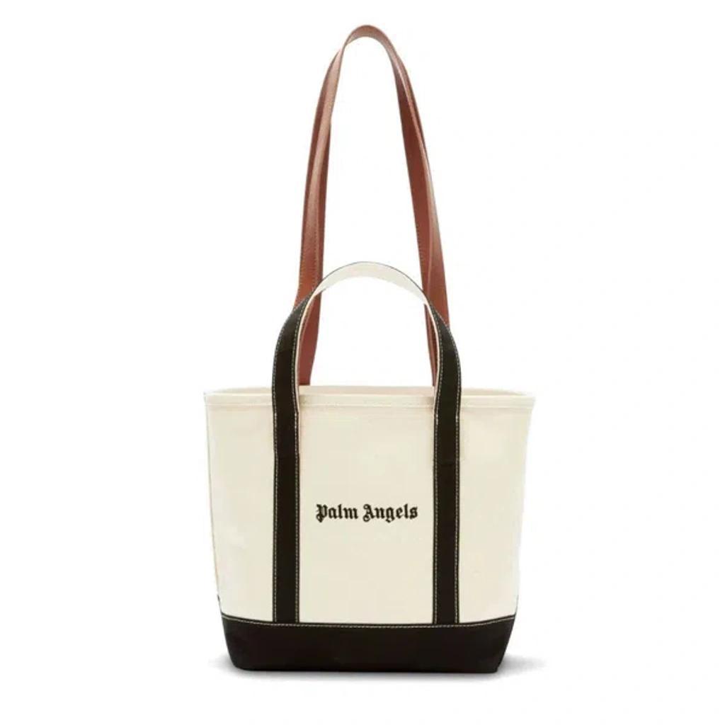PALM ANGELS Woman Ivory Canvas Shopping Bag In Beige Product Image