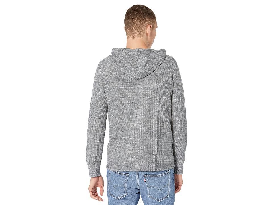 Vince Heather Thermal Pullover Hoodie (Black/Med Heather Grey) Men's Clothing Product Image
