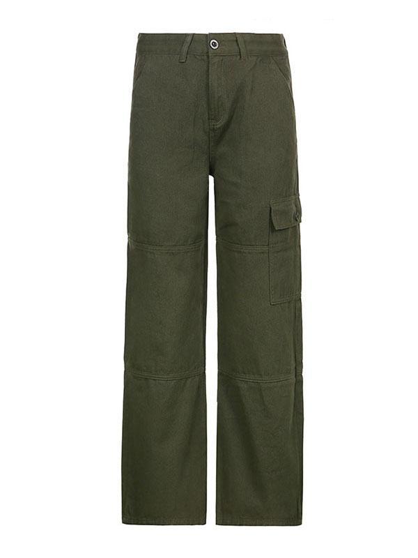 Pocket Patched Straight Cargo Jeans Product Image
