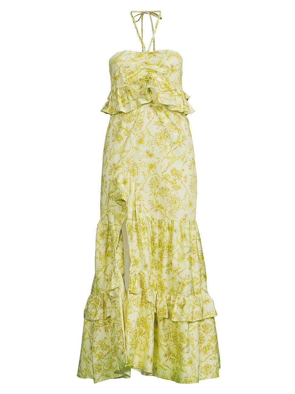 Womens Rocco Floral Halter Neck Maxi Dress Product Image