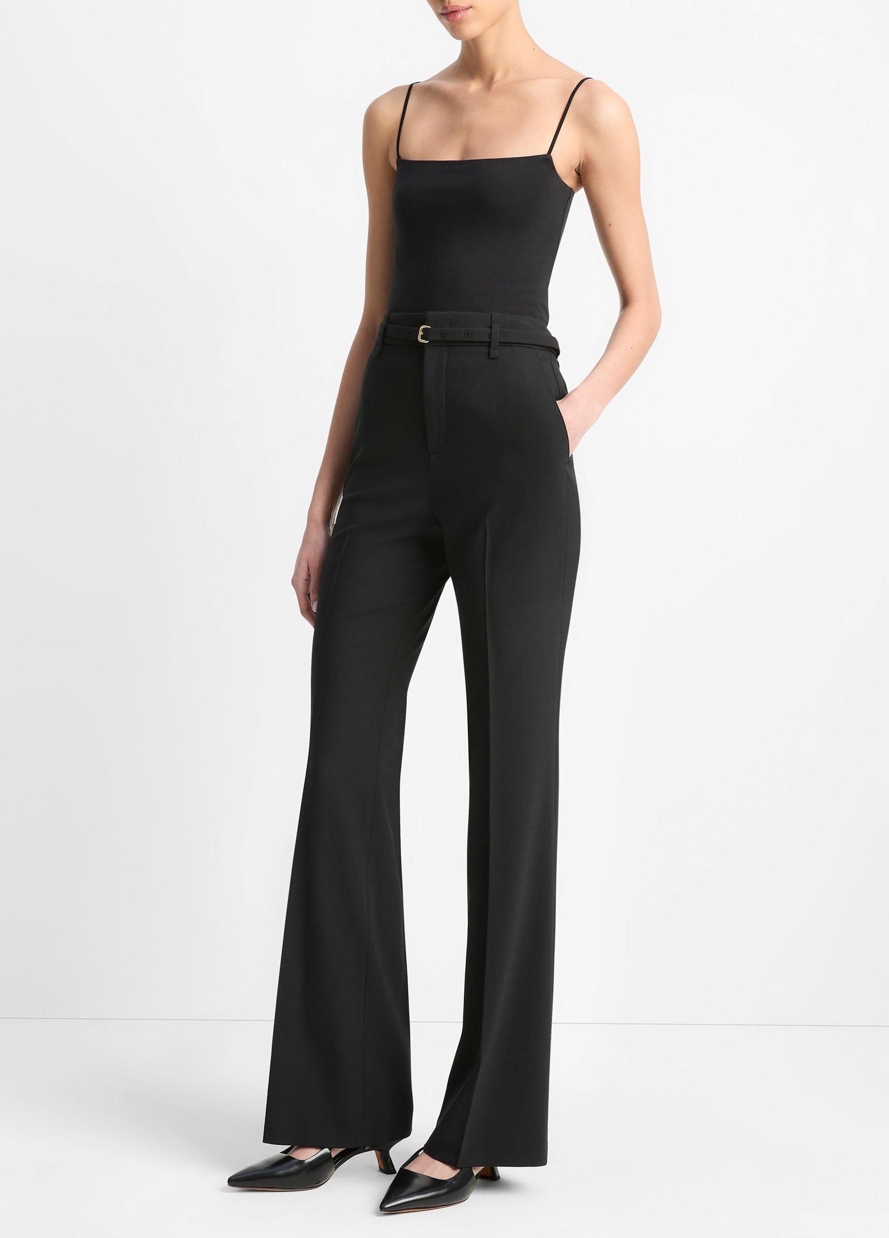 Belted High-Waist Slim Flare Trouser Product Image