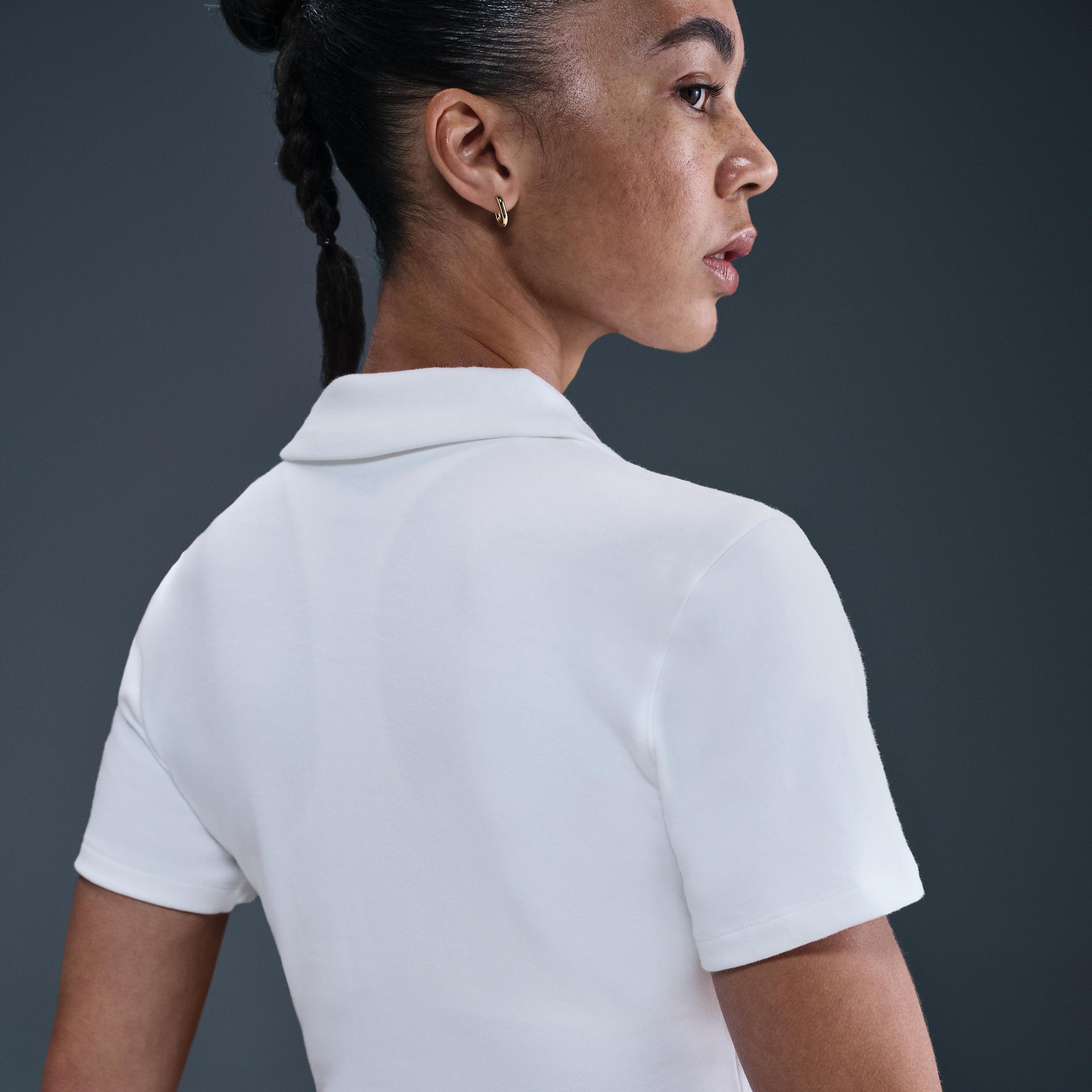Nike Women's Court Heritage Short-Sleeve Cropped Tennis Polo Product Image
