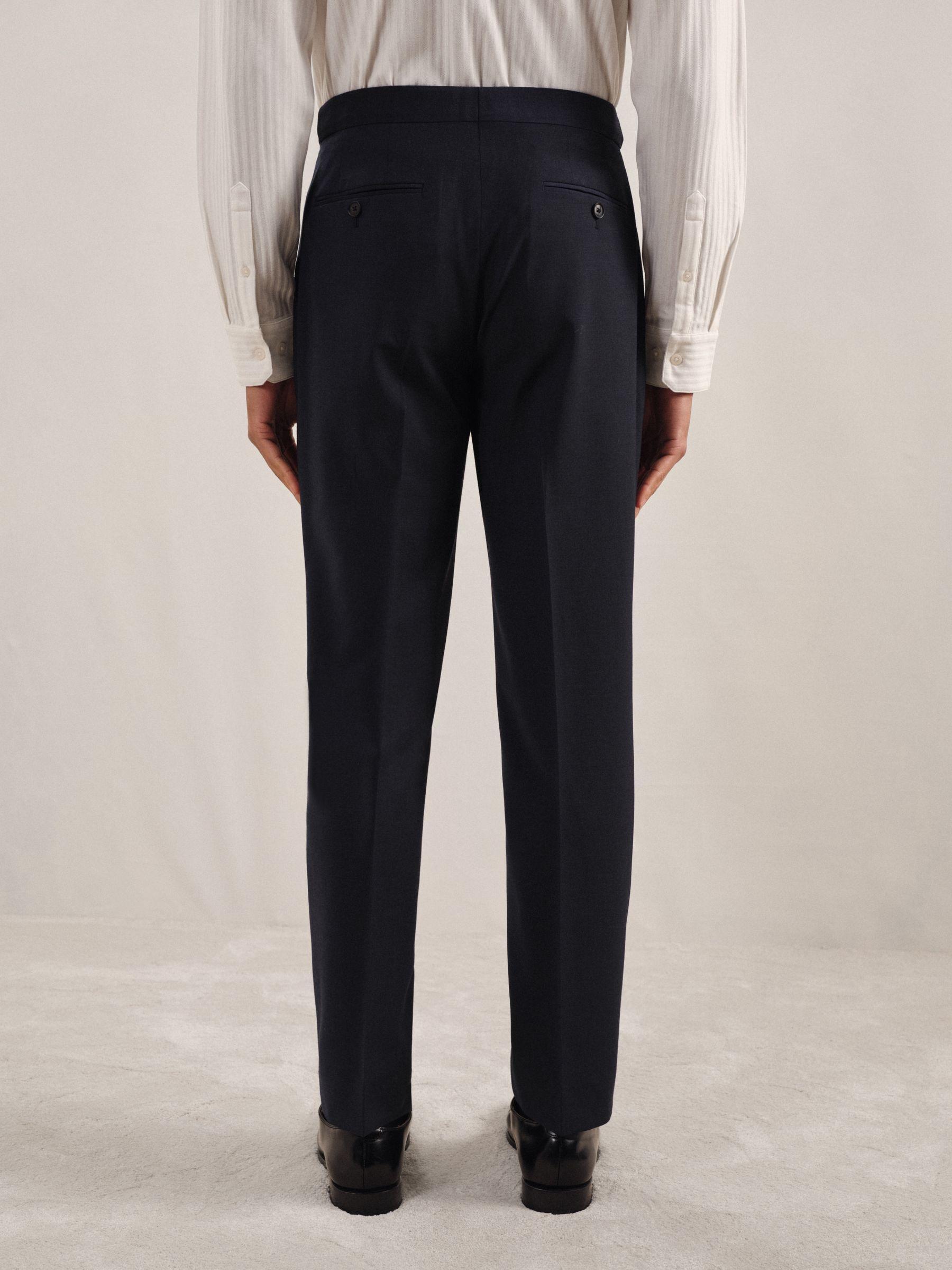 Regular-Fit Wool-Blend Suit Trousers in Blue Product Image