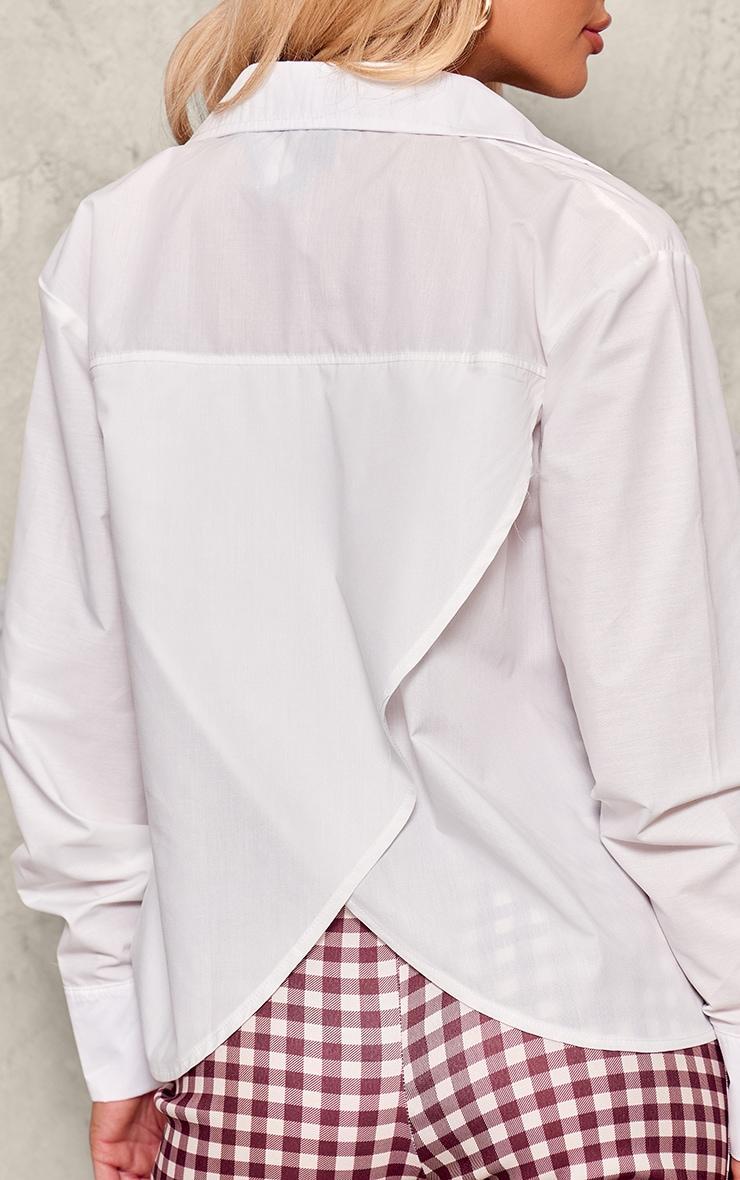 White Open Back Shirt Product Image