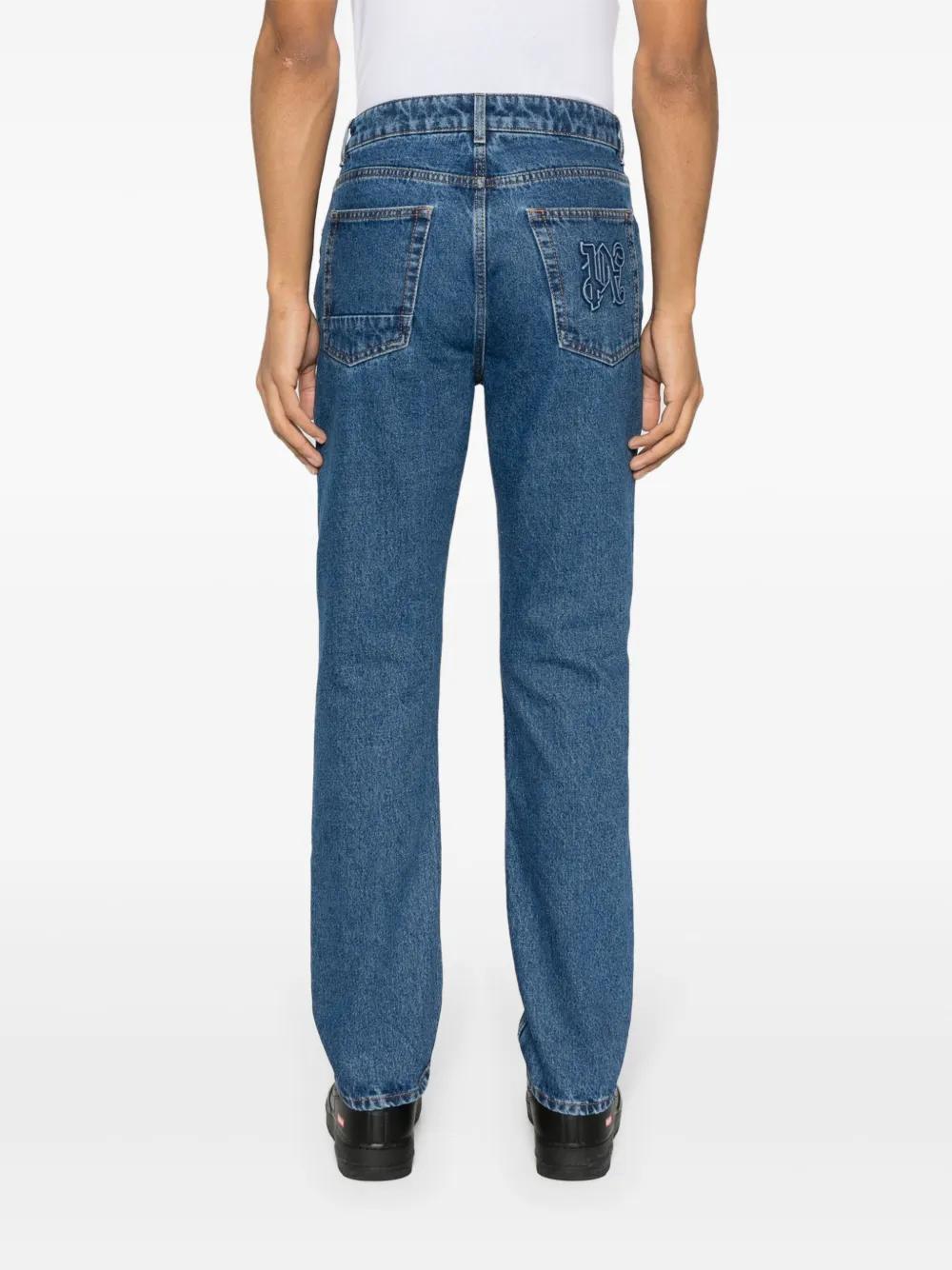monogram-embroidered straight-leg jeans Product Image
