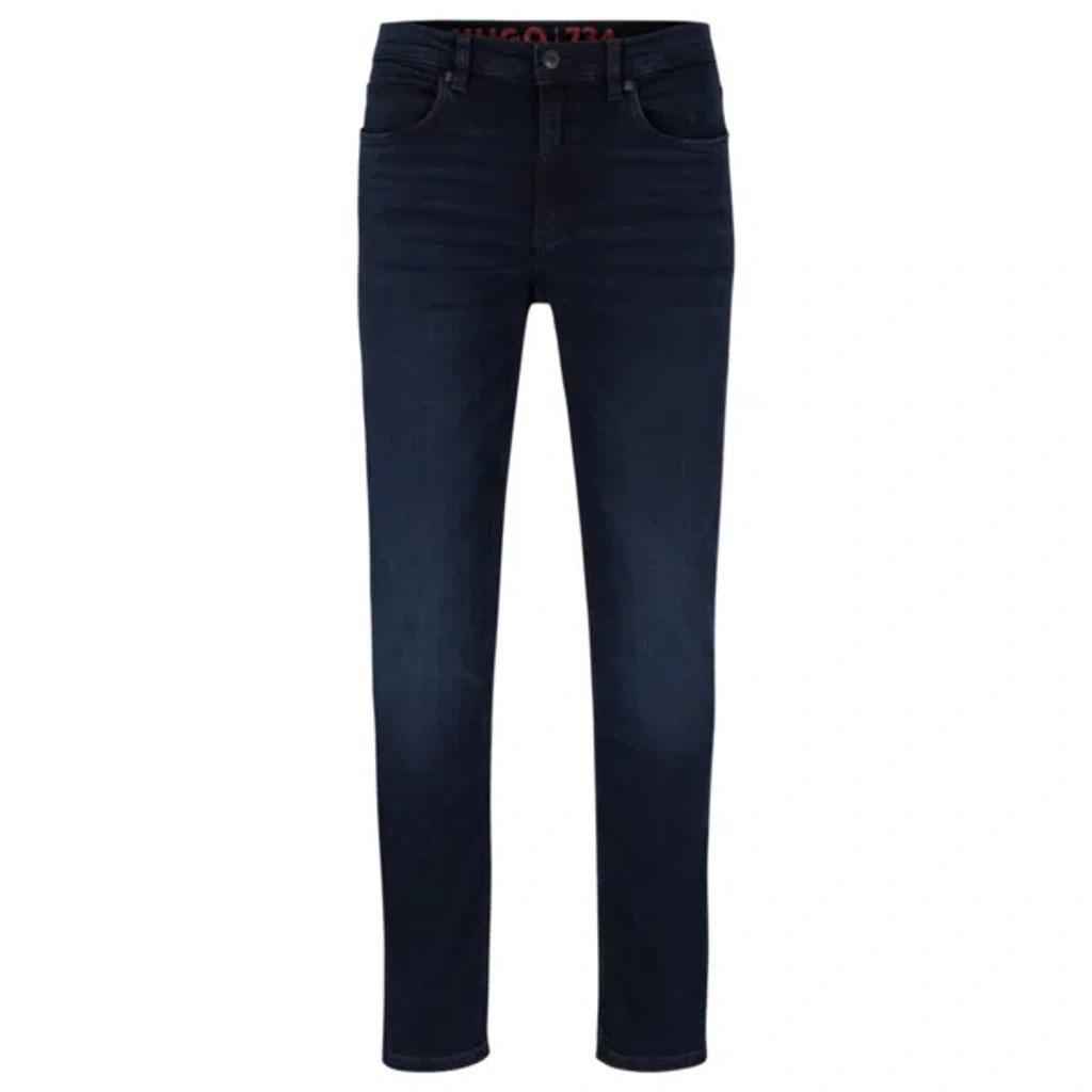 HUGO BOSS Extra-slim-fit Jeans In Blue-black Stretch Denim In Dark Blue Product Image