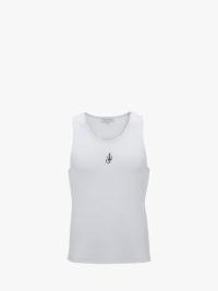 TANK TOP WITH ANCHOR LOGO EMBROIDERY in white | JW Anderson US  Product Image