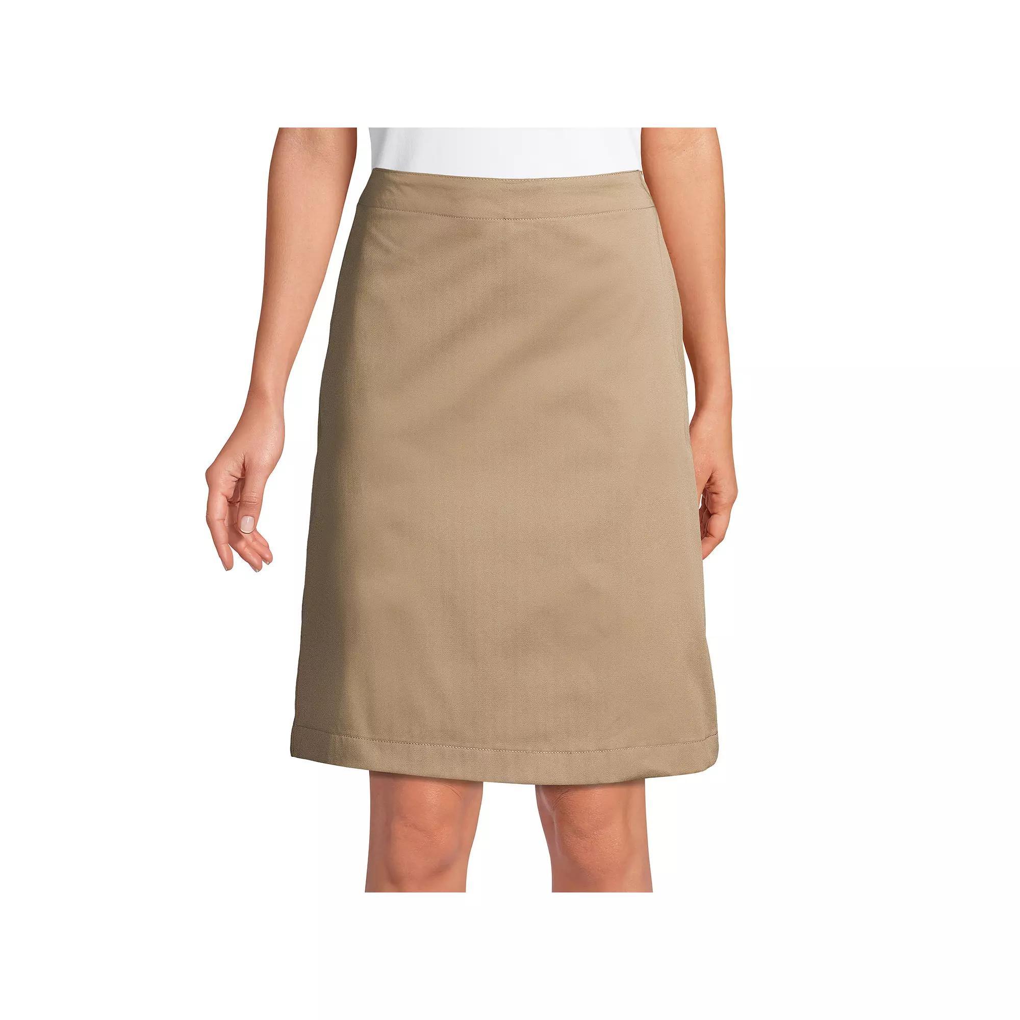Women's Lands' End School Uniform Blend Chino Skort, Size: 0, Arctic Gray Product Image