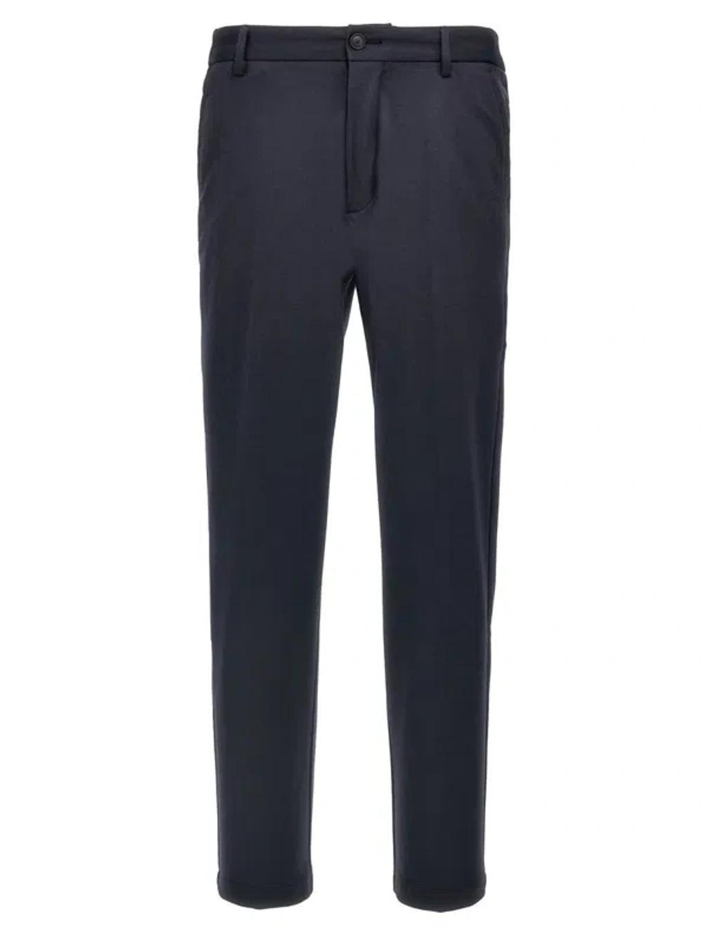 HUGO BOSS Regular-fit Trousers In Printed Jersey In Dark Blue Product Image