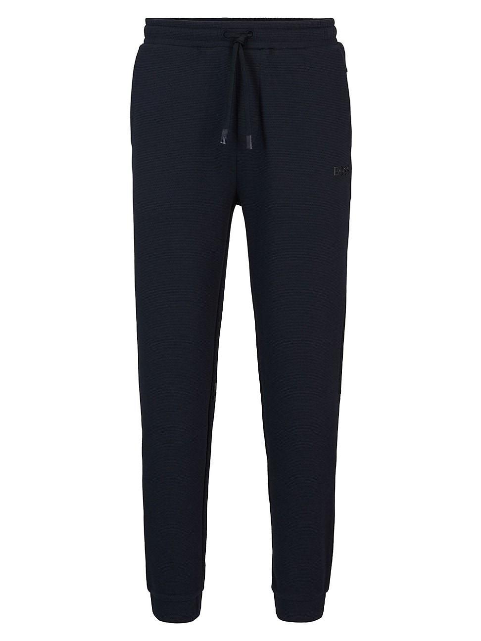 Mens Cotton-Piqu Tracksuit Bottoms with Logo Detail Product Image