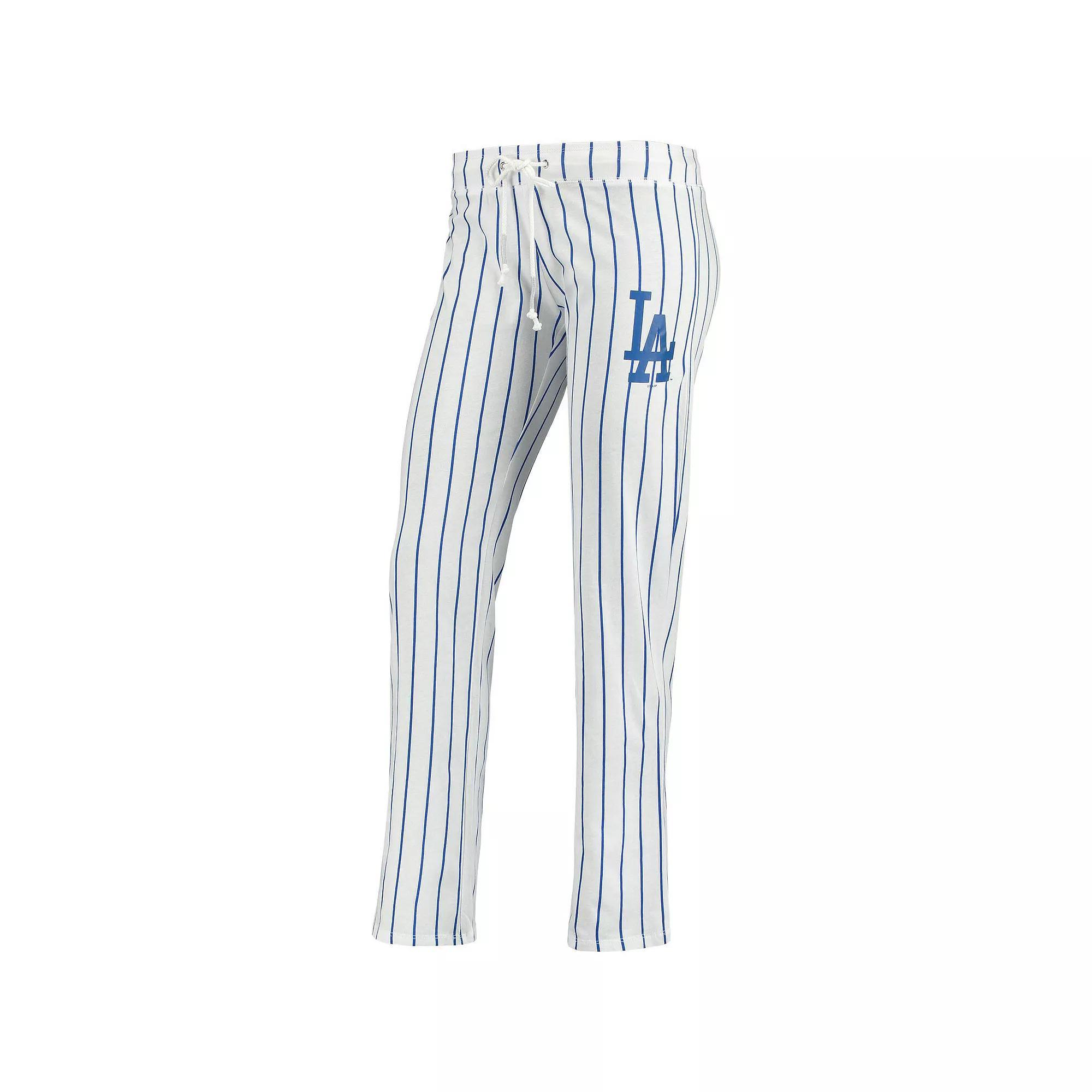 Women's Concepts Sport White Los Angeles Dodgers Vigor Pinstripe Sleep Pant, Size: XL Product Image