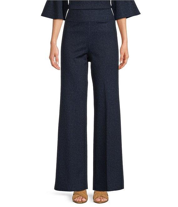 Jude Connally Elliott Stretch Knit Denim Coordinating Wide Leg Pull-On Pants Product Image