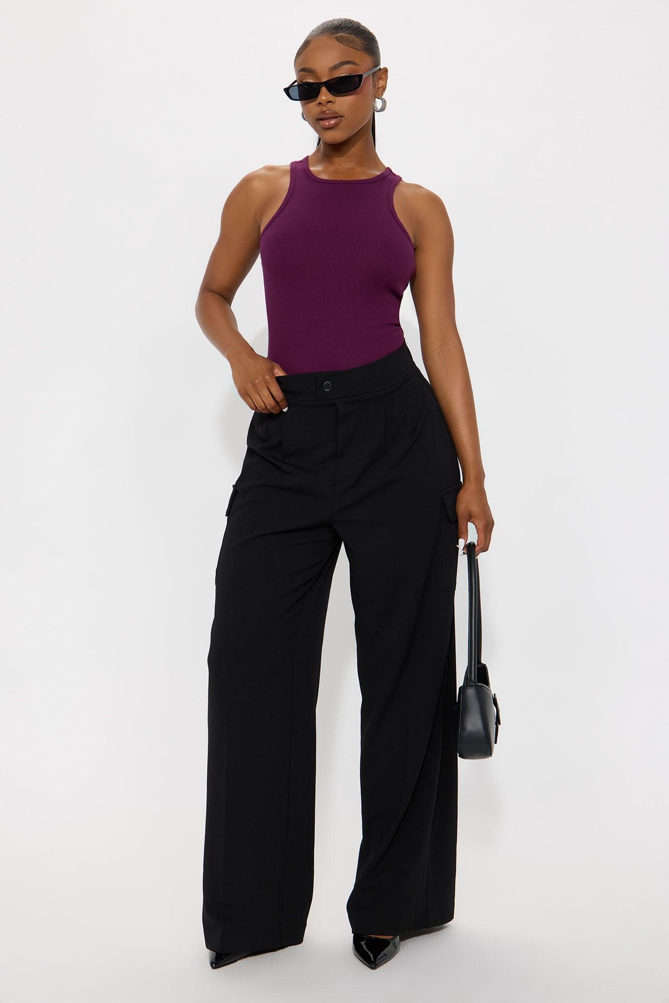 Model Attitude Racerback Bodysuit - Plum Female Product Image