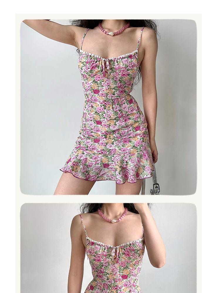 Spaghetti Strap Floral Mini Sundress Product Image
