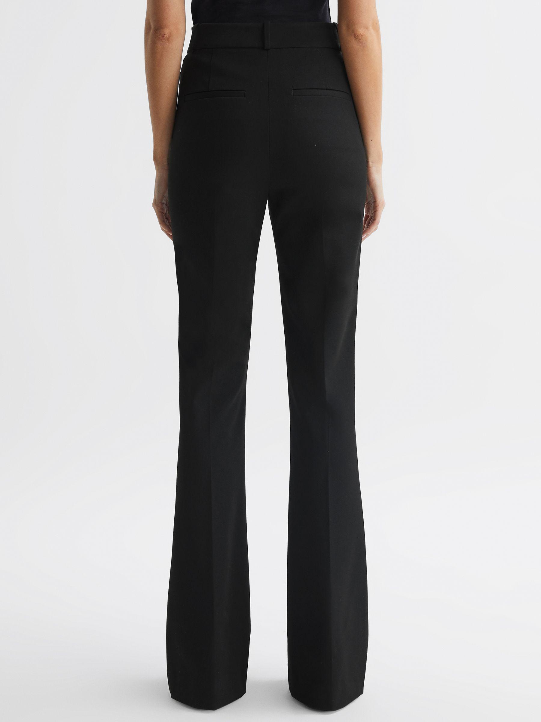 Flared High Rise Trousers in Black Product Image