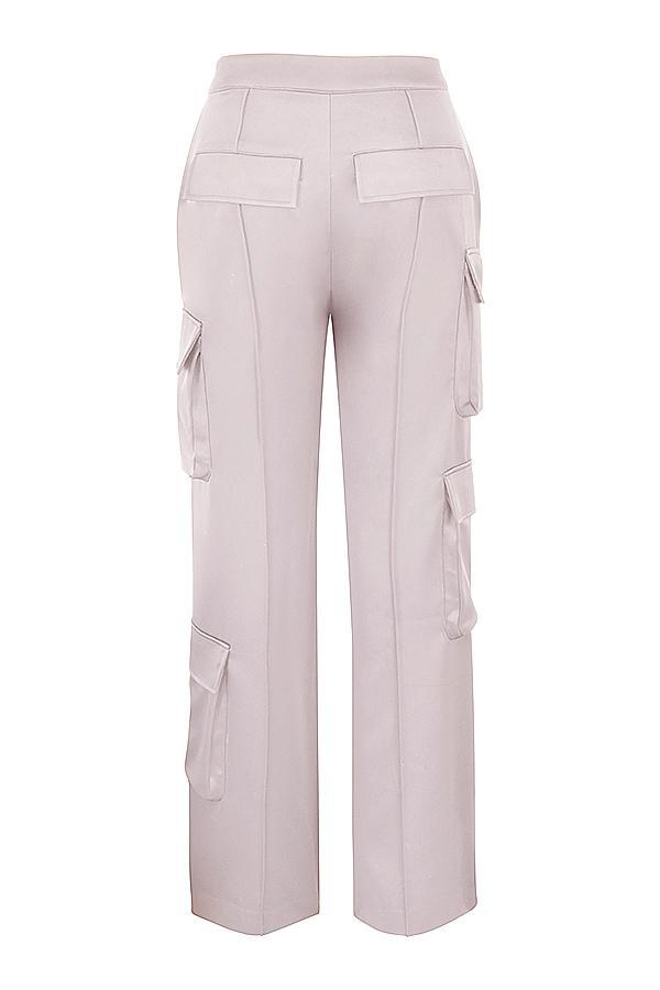 Daria  crystal satin straight leg cargo trousers - sale Product Image