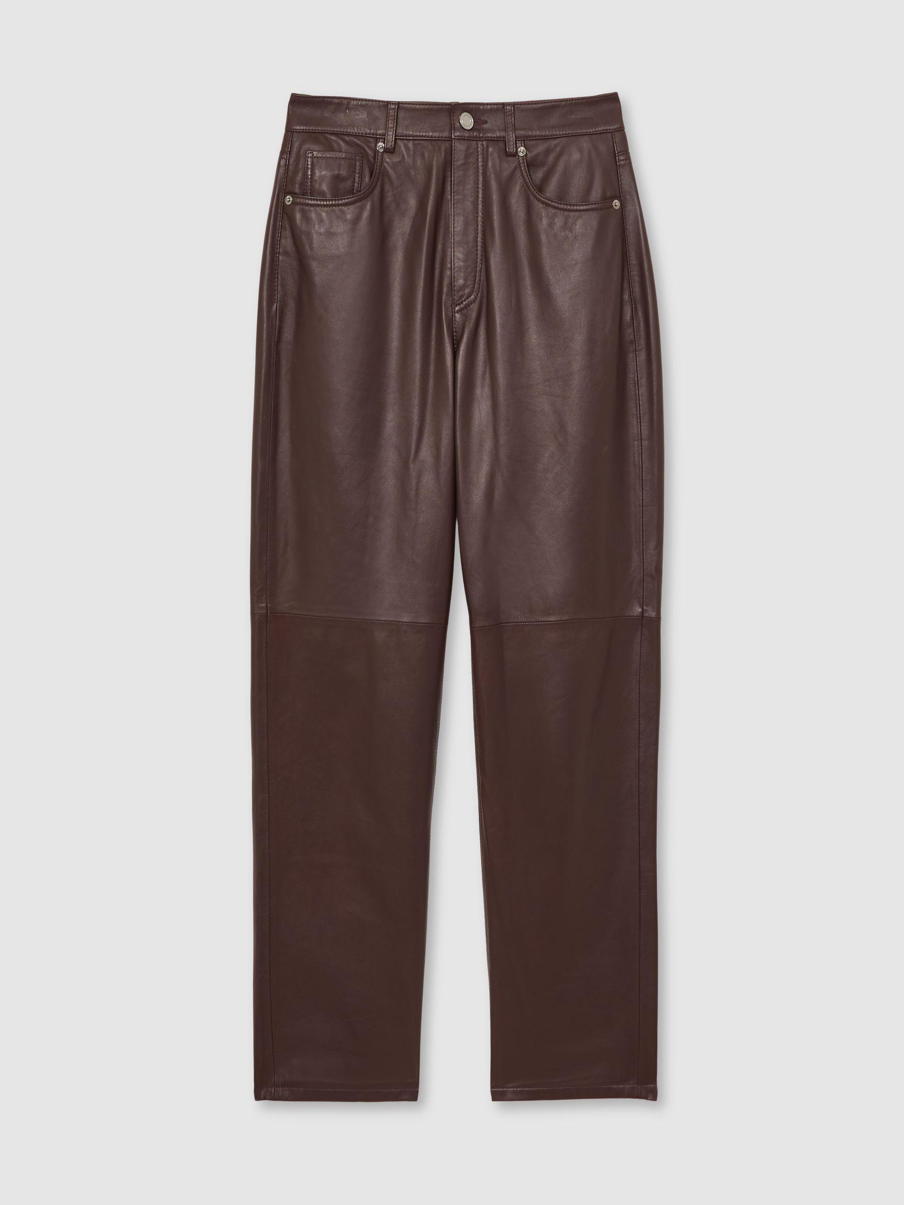 Side-Stripe Wide-Leg Check Trousers in Neutral Check Product Image
