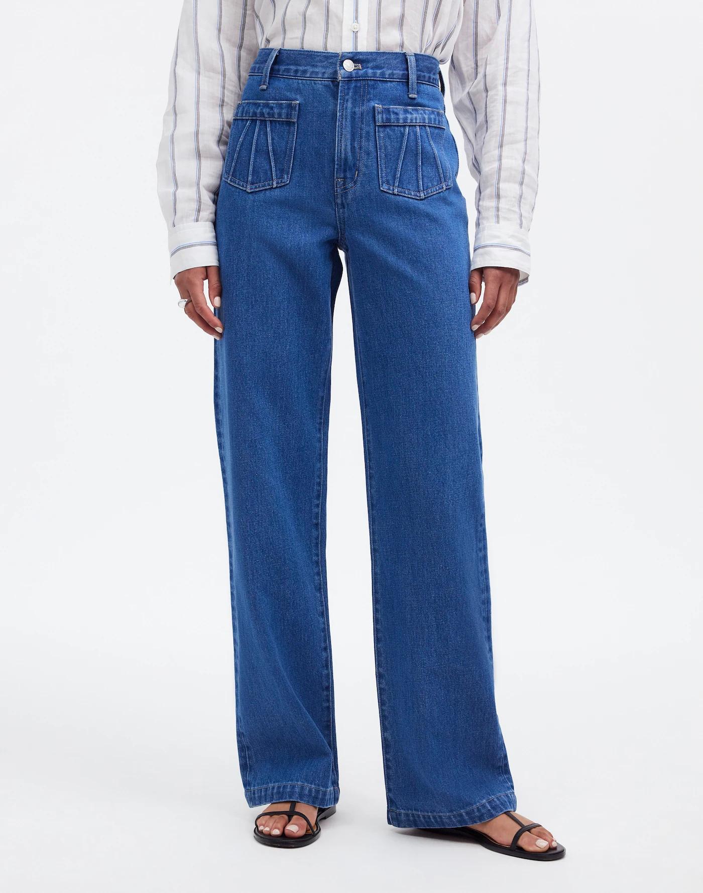 The Perfect Vintage Wide-Leg Jean in Lape Wash: Patch Pocket Edition Product Image